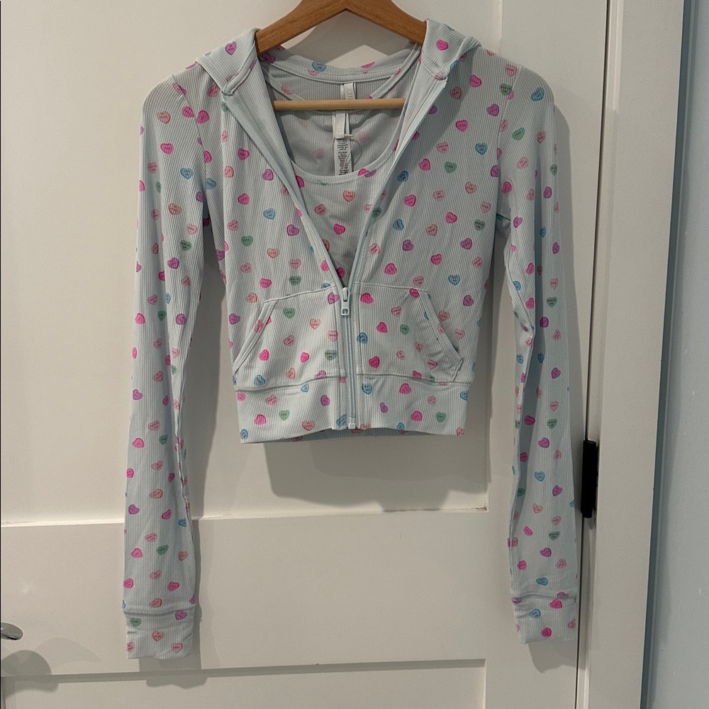 SKIMS Valentine’s Day Limited Edition Heart Hoodie & Tank Top Light Blue XS
